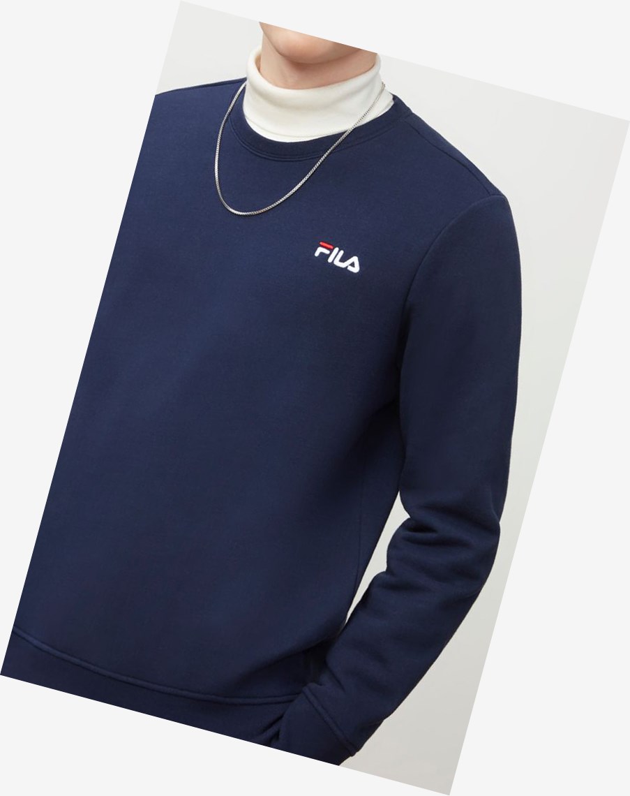 Fila Colona Sweatshirt Azul Marino Blancas Rojas | 17FOACZWV