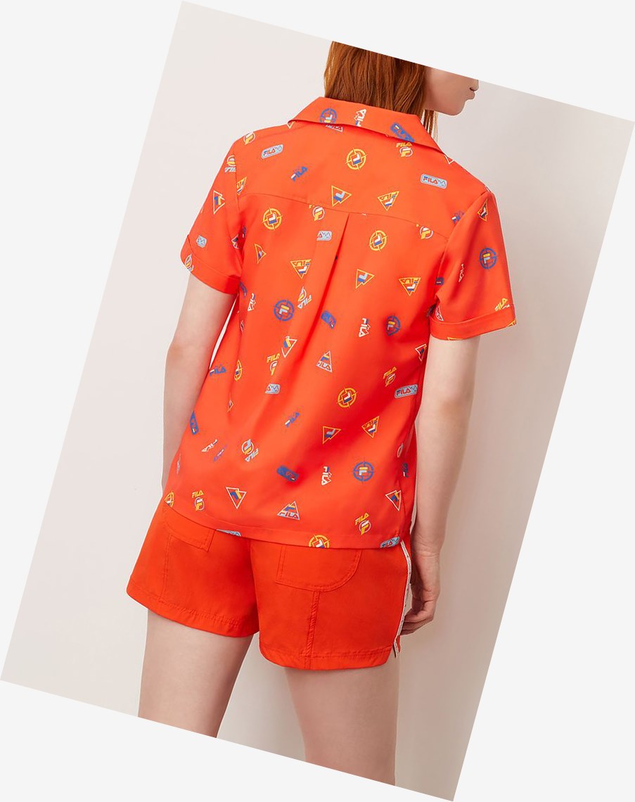 Fila Confetti Cabana Shirt Tangerinetango | 40LOCUNBS