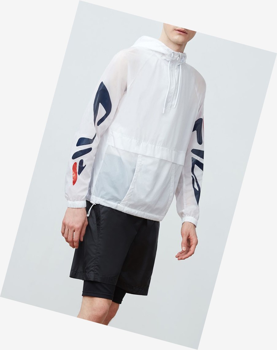 Fila Conrad Half Zip Jacket Wht/Peac/Cred | 92MZPJGUI