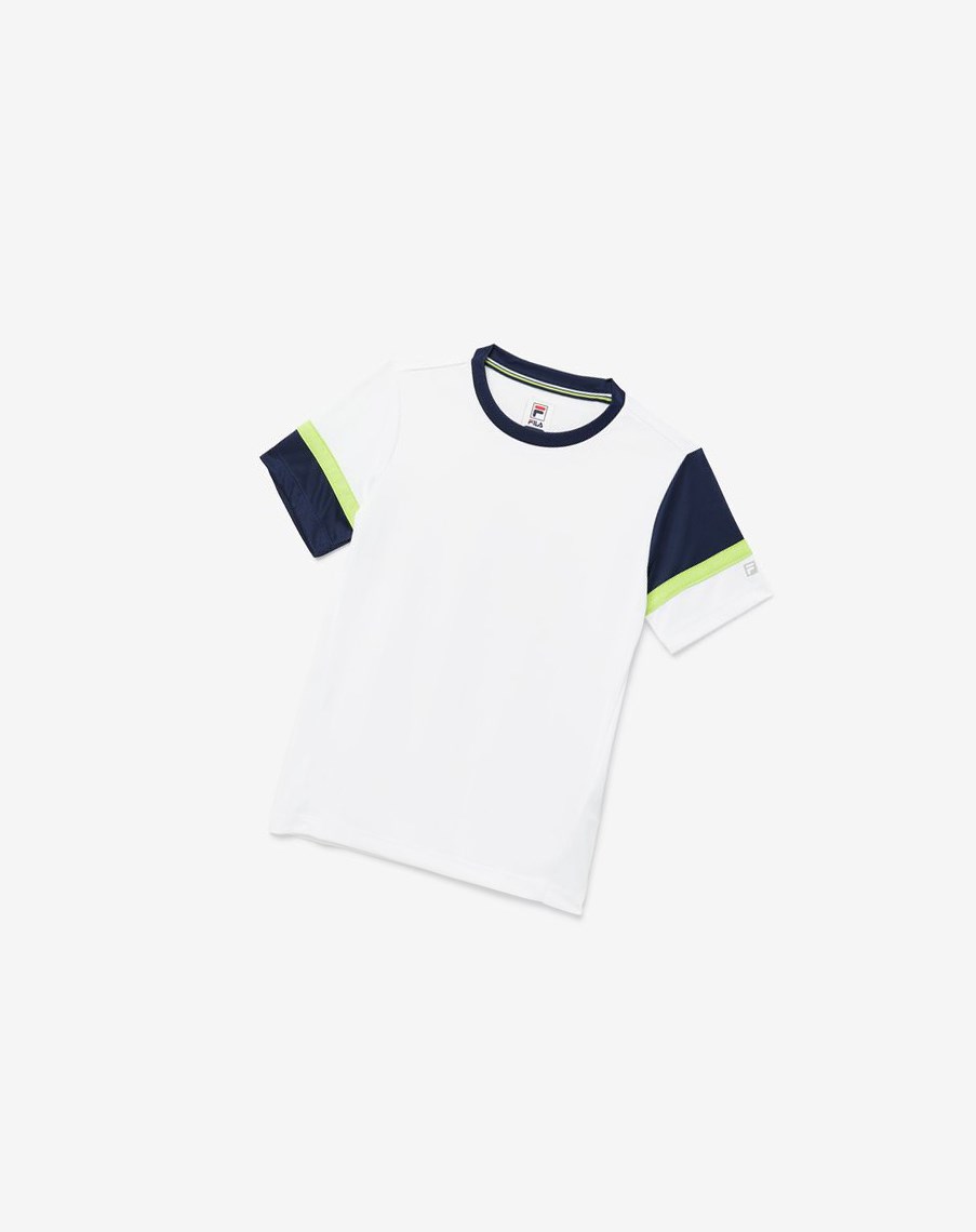 Fila Core Doubles Crew Blancas Azul Marino | 16ABELXHV