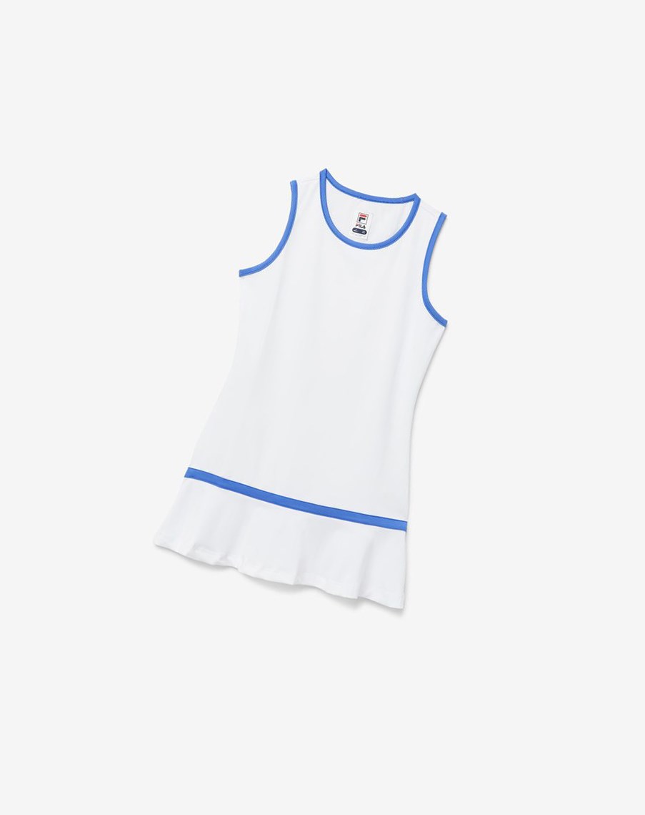 Fila Core Tenis Vestido Blancas Azules | 08ZJEKCTN