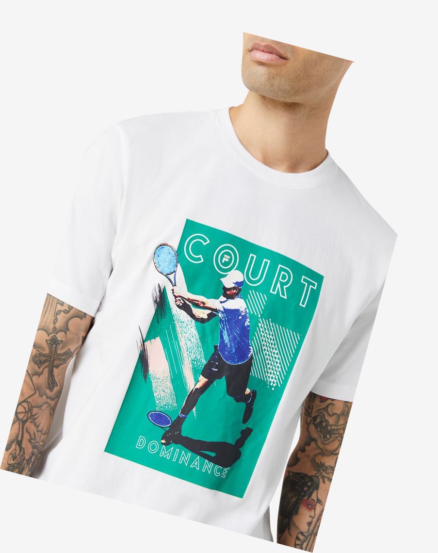 Fila Court Dominance Tee Blancas Verde | 34NAHRSPY