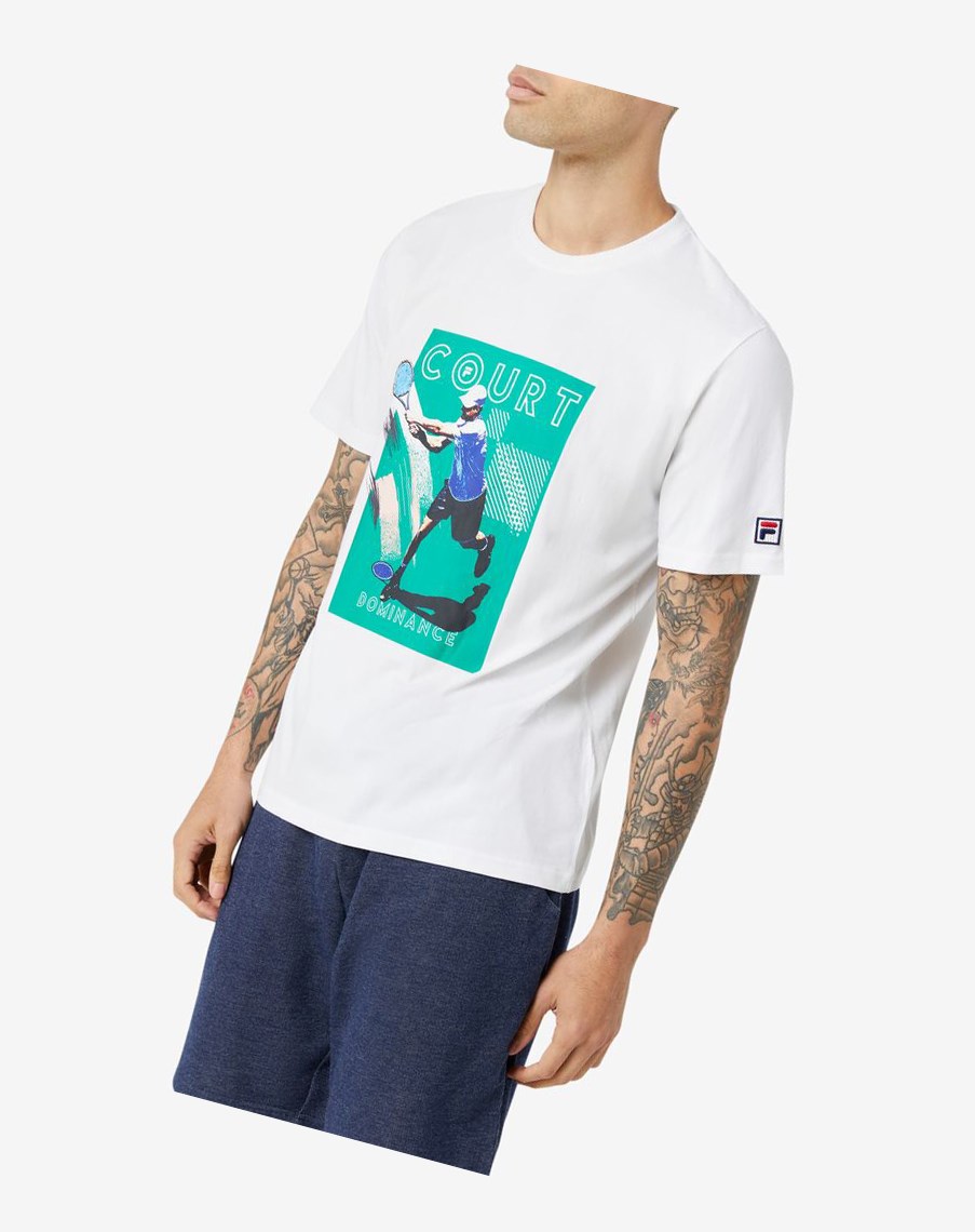 Fila Court Dominance Tee Blancas Verde | 34NAHRSPY