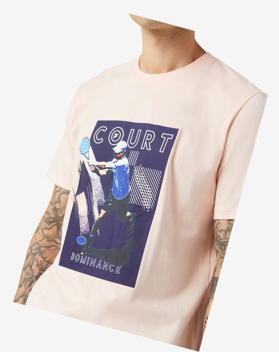 Fila Court Dominance Tee Rosas | 35GMXSUJE