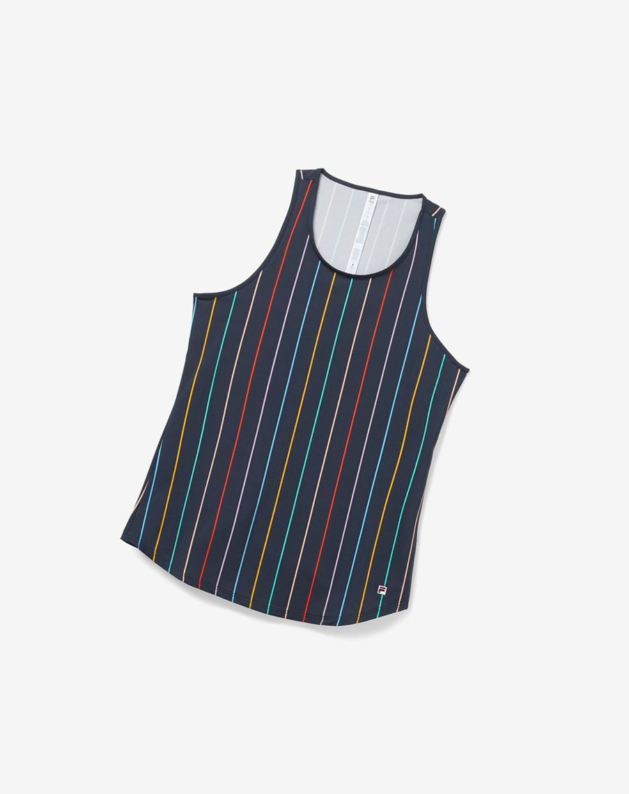 Fila Cross Court Long Loose Fit Tank Indigo | 20ZXFPGDK