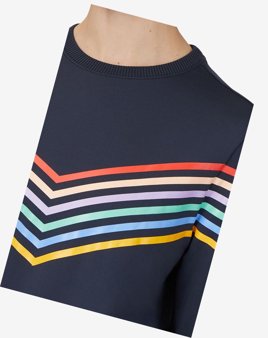 Fila Cross Court Long Sleeve Crew Indigo | 24GEANFXV