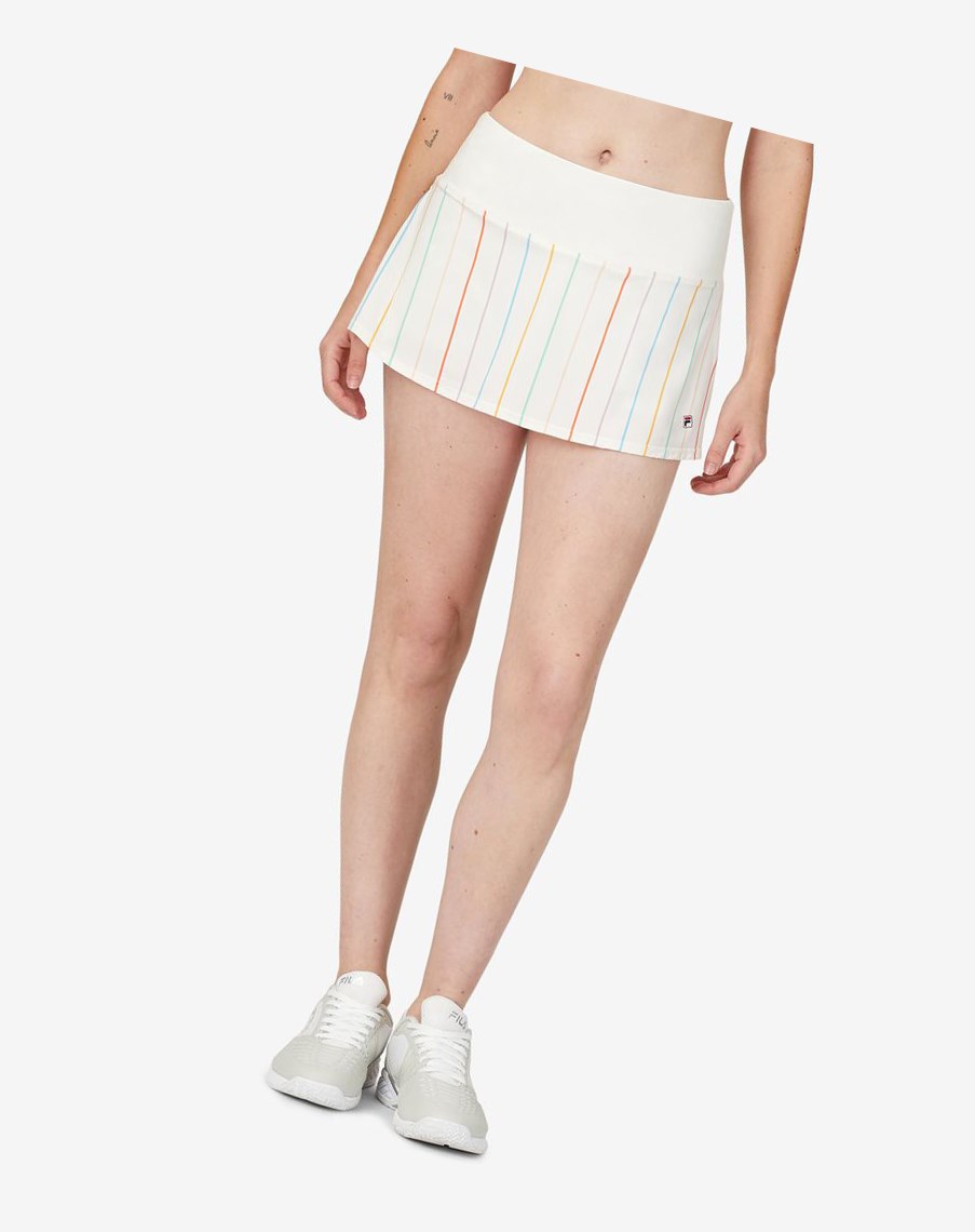 Fila Cross Court Stripe Skort Blancas | 59DKRZTSY