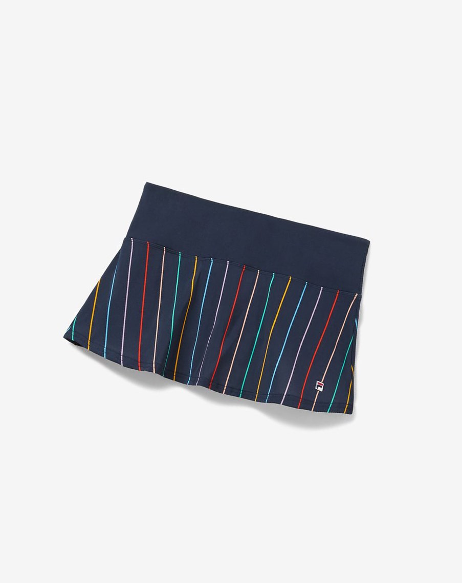 Fila Cross Court Stripe Skort Indigo | 75RNZYDKS