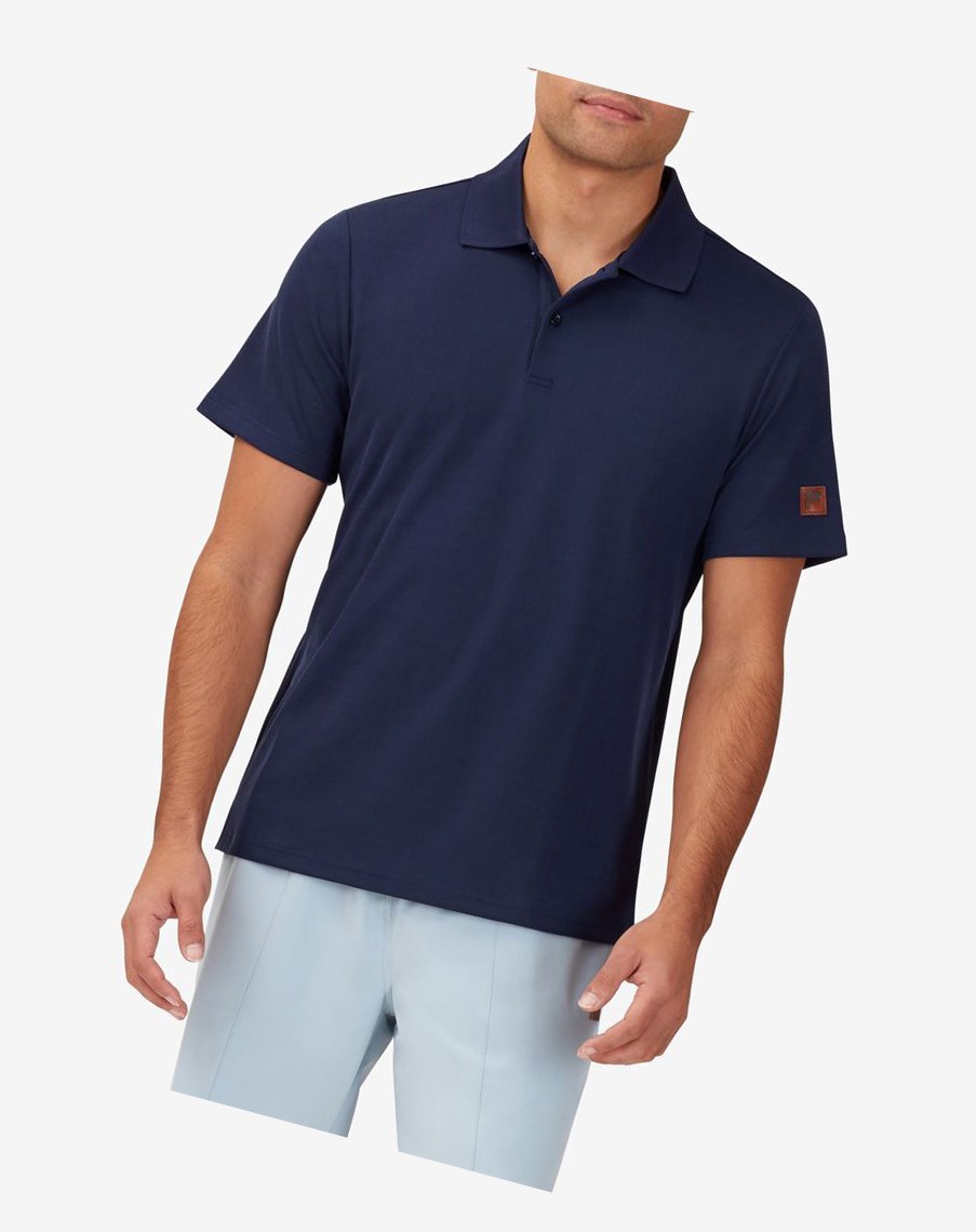 Fila Cross Court Texture Polo Azul Marino | 69XVHGPAT