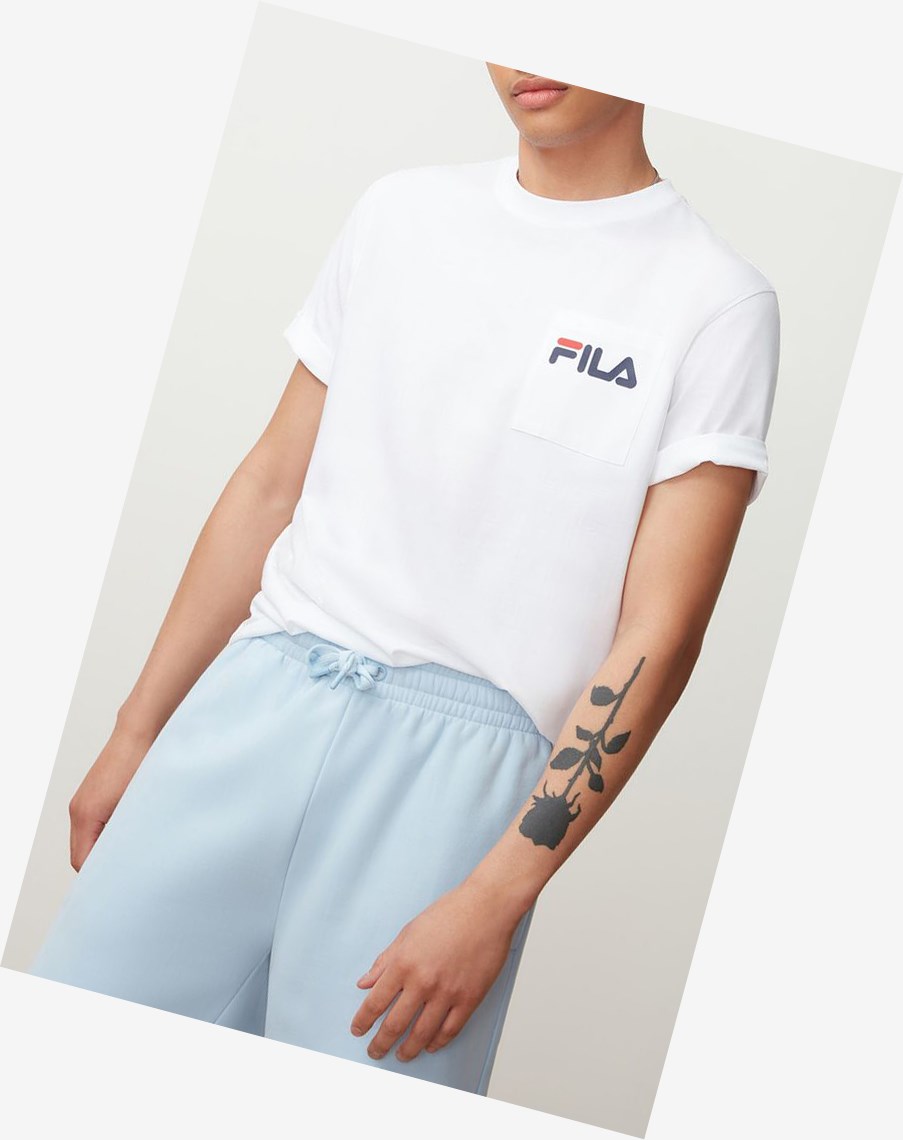 Fila Curtis Pocket Tee Blancas | 09EJWQLBK