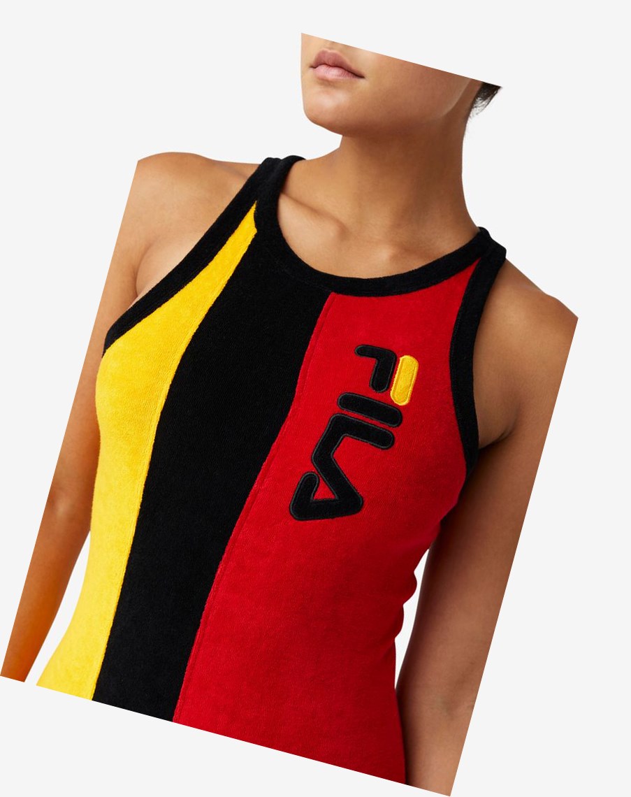 Fila Dahlia Bodysuit Negras Rojas Doradas | 14NRSJGTZ