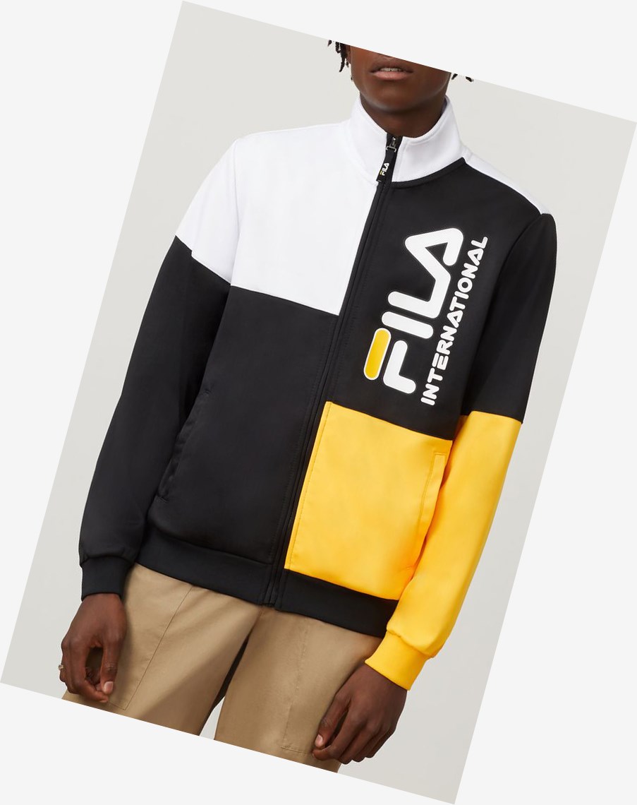 Fila Daniele Pista Jacket Blk/Gfus/Wht | 03ZCUDLGB