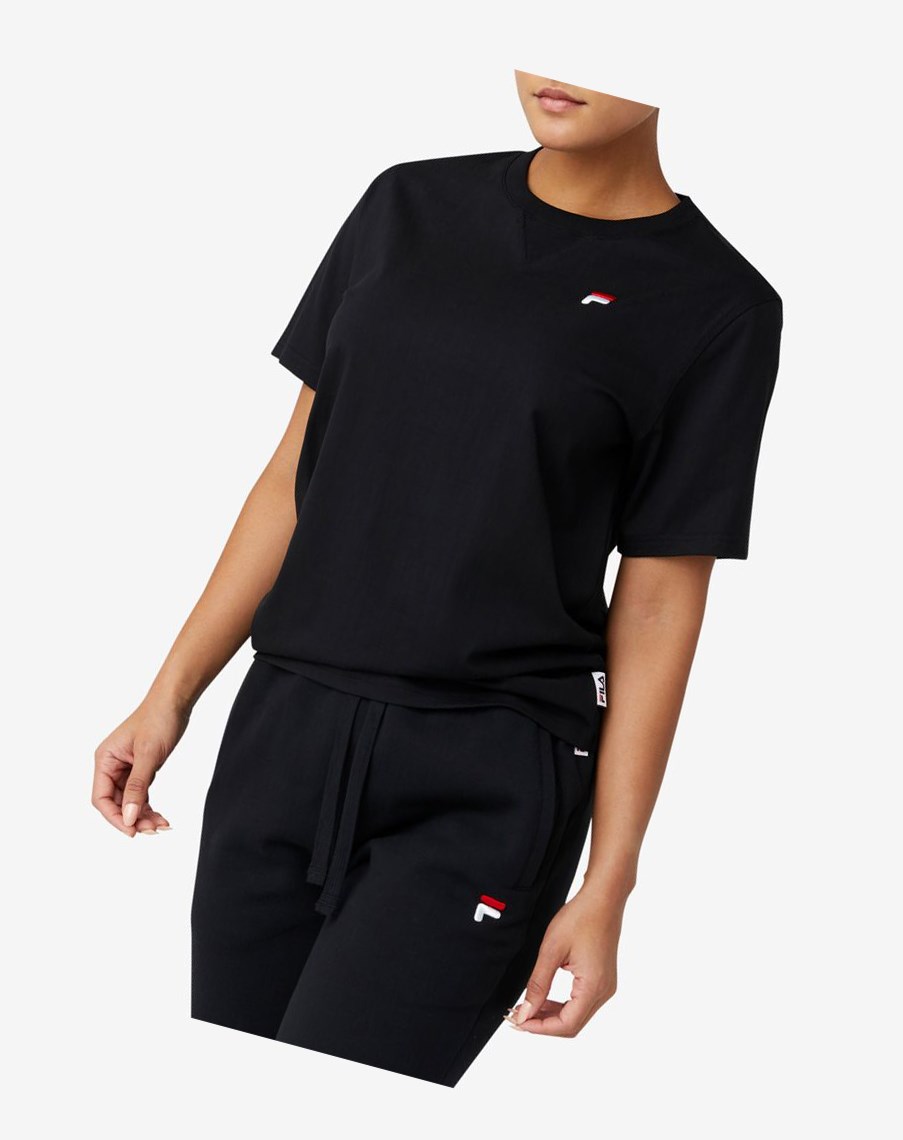 Fila Derion Tee Negras | 59ZVQDXBH