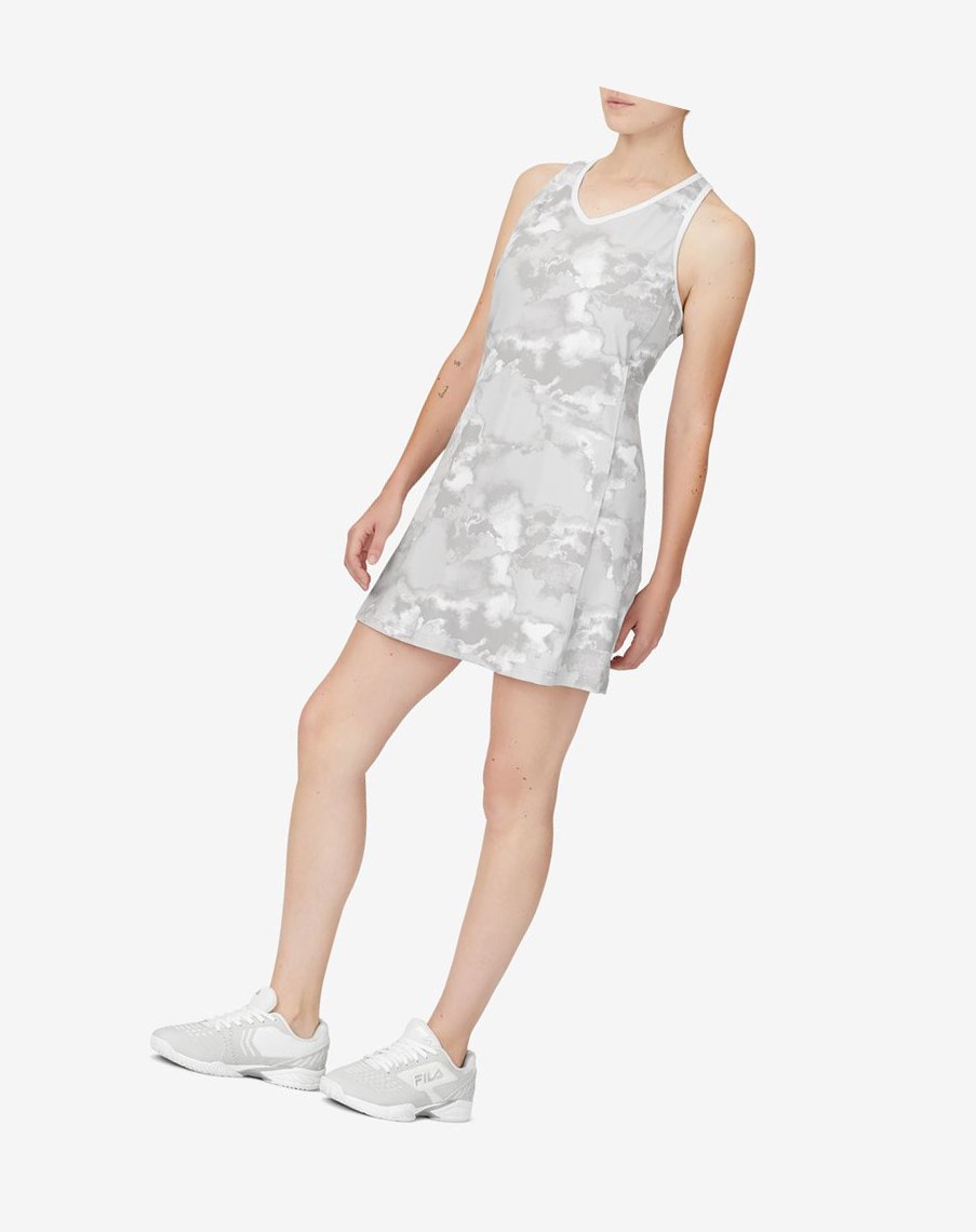 Fila Deuce Court Printed Vestido Wht/Multiprt | 71KSTWLXH