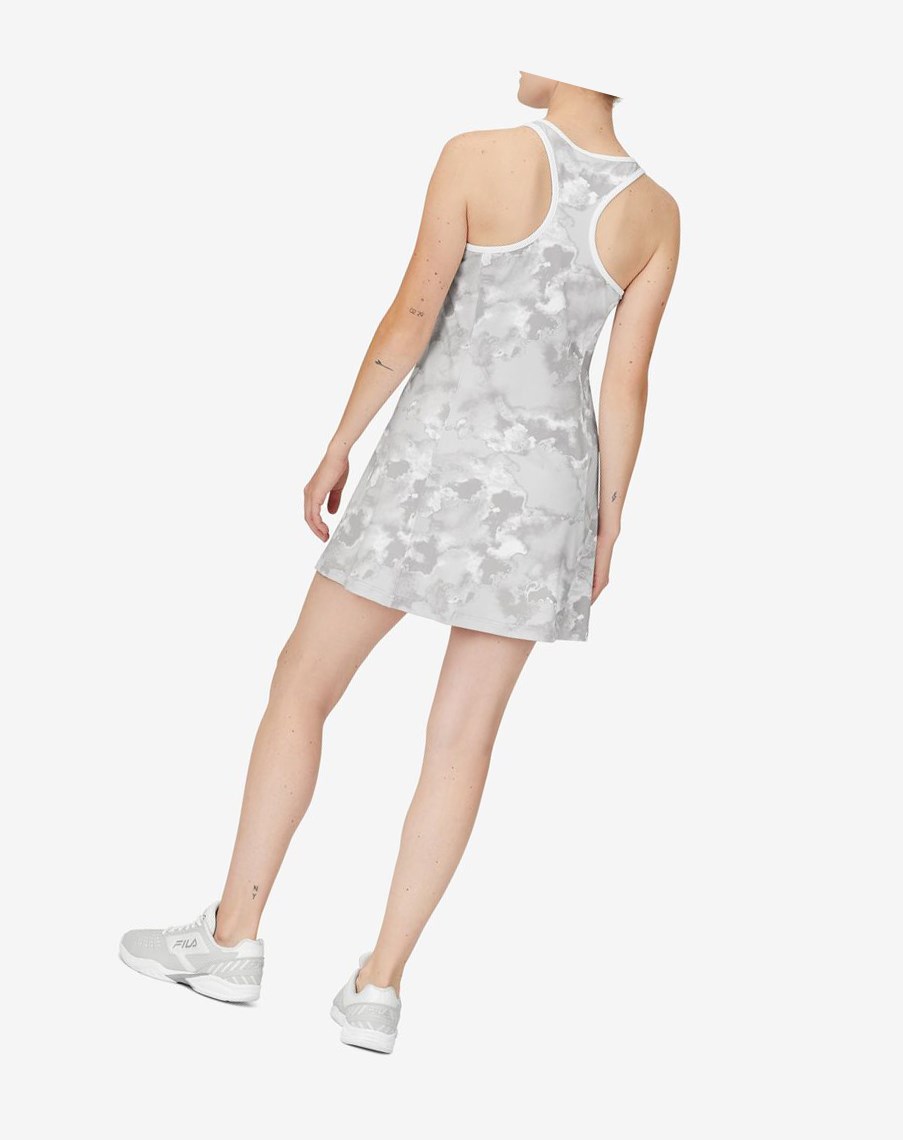 Fila Deuce Court Printed Vestido Wht/Multiprt | 71KSTWLXH