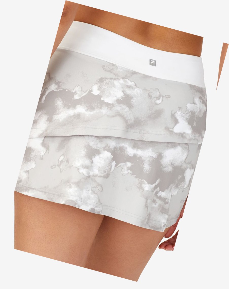 Fila Deuce Court Tiered Skort Wht/Multiprt | 13LUTJKME