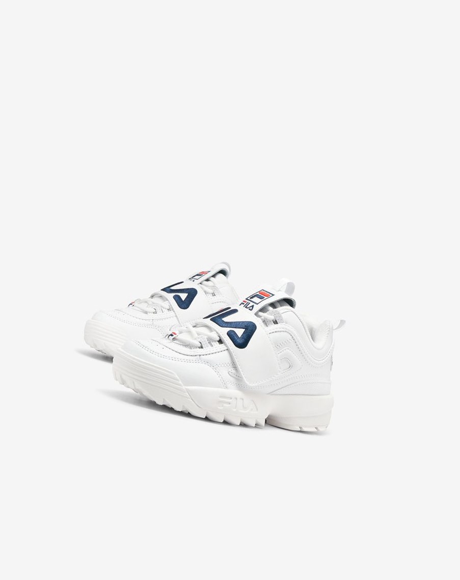 Fila Disruptor 2 Applique Sneakers Blancas Azul Marino Rojas | 08BAPRYDM