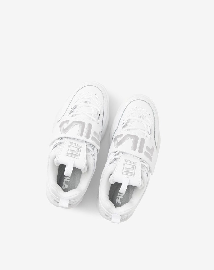 Fila Disruptor 2 Applique Sneakers Blancas Plateadas Blancas | 32HCTNAXR