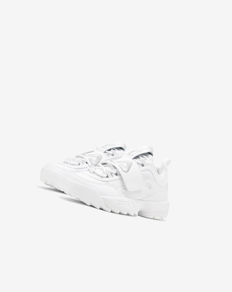 Fila Disruptor 2 Applique Sneakers Blancas Plateadas Blancas | 32HCTNAXR