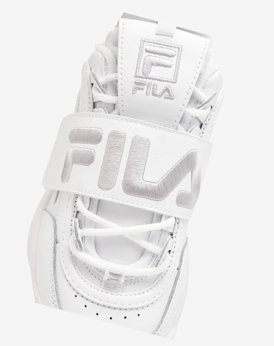 Fila Disruptor 2 Applique Sneakers Blancas Plateadas Blancas | 35ZYAOBQT