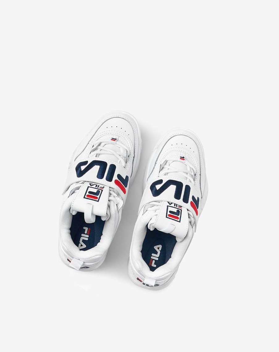 Fila Disruptor 2 Applique Sneakers Blancas Azul Marino Rojas | 72QIRBMEF