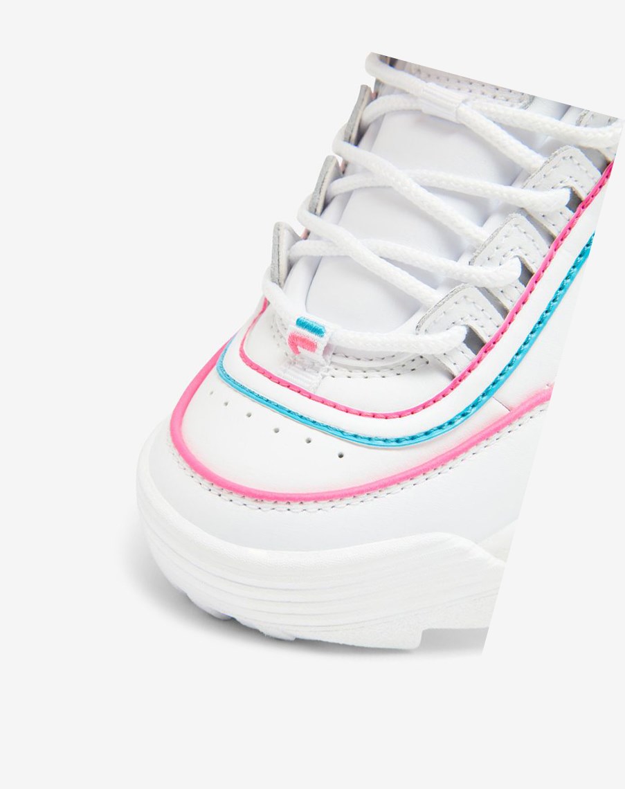 Fila Disruptor 2 Contrast Piping Sneakers Blancas Rosas Azules | 42TXUSONG