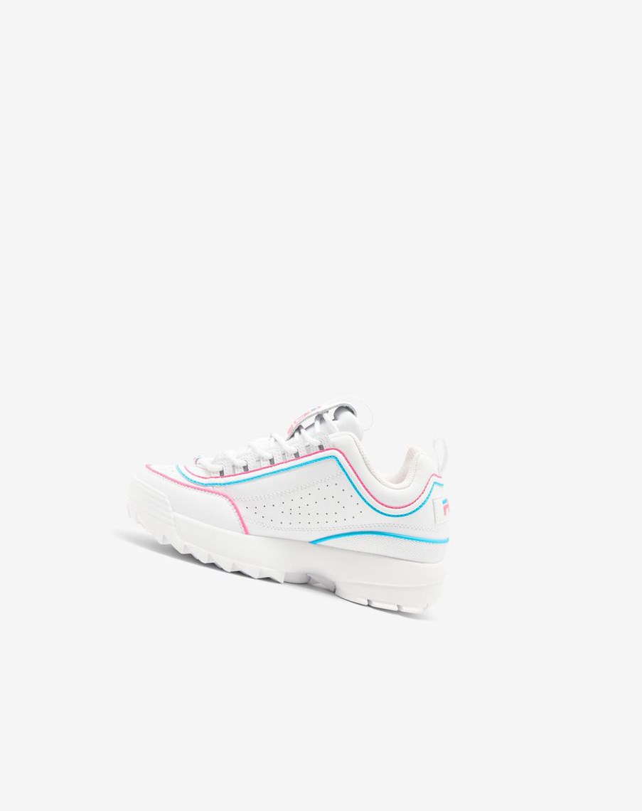 Fila Disruptor 2 Contrast Piping Sneakers Blancas Rosas Azules | 42TXUSONG