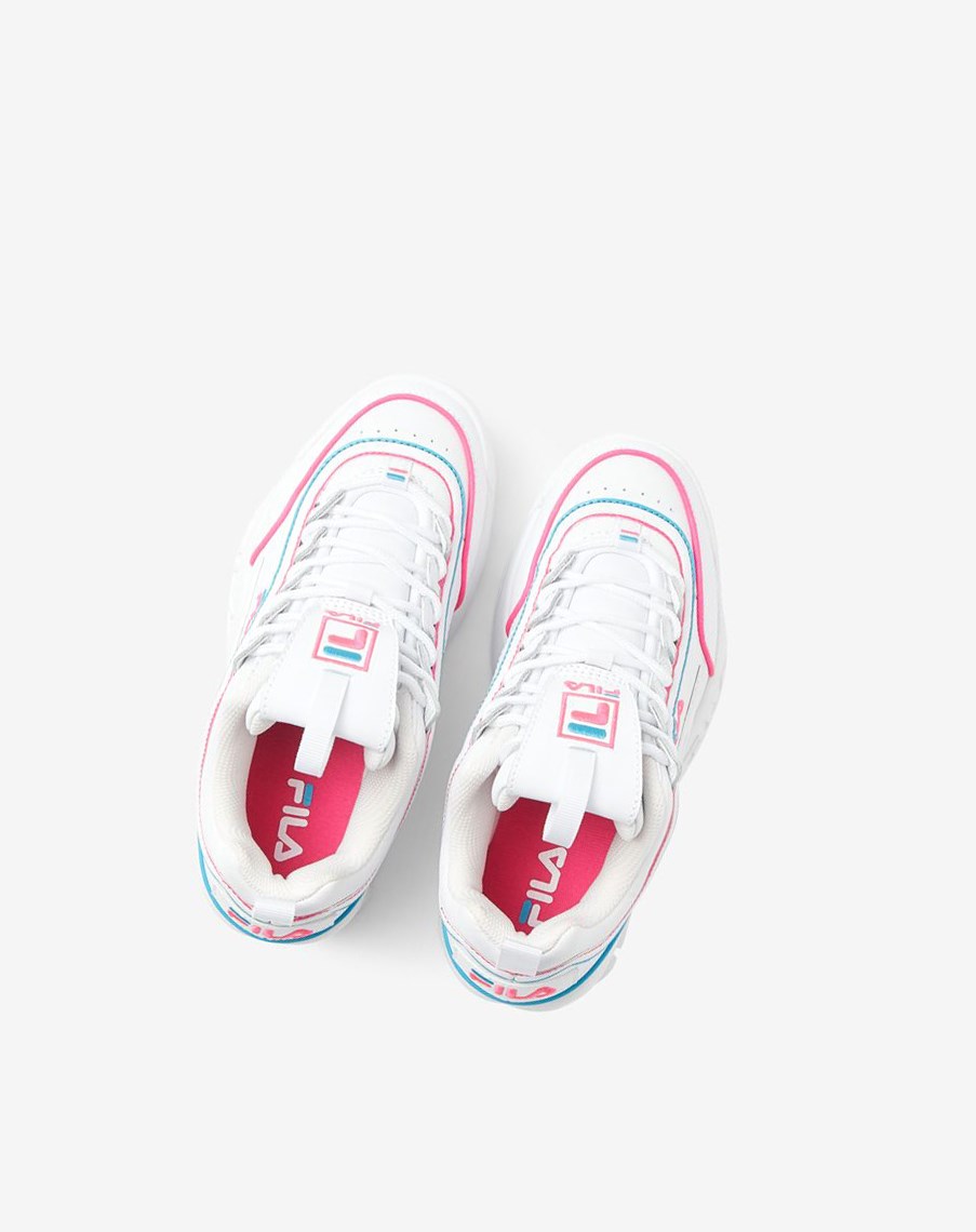 Fila Disruptor 2 Contrast Piping Sneakers Blancas Rosas Azules | 84GMAESIJ