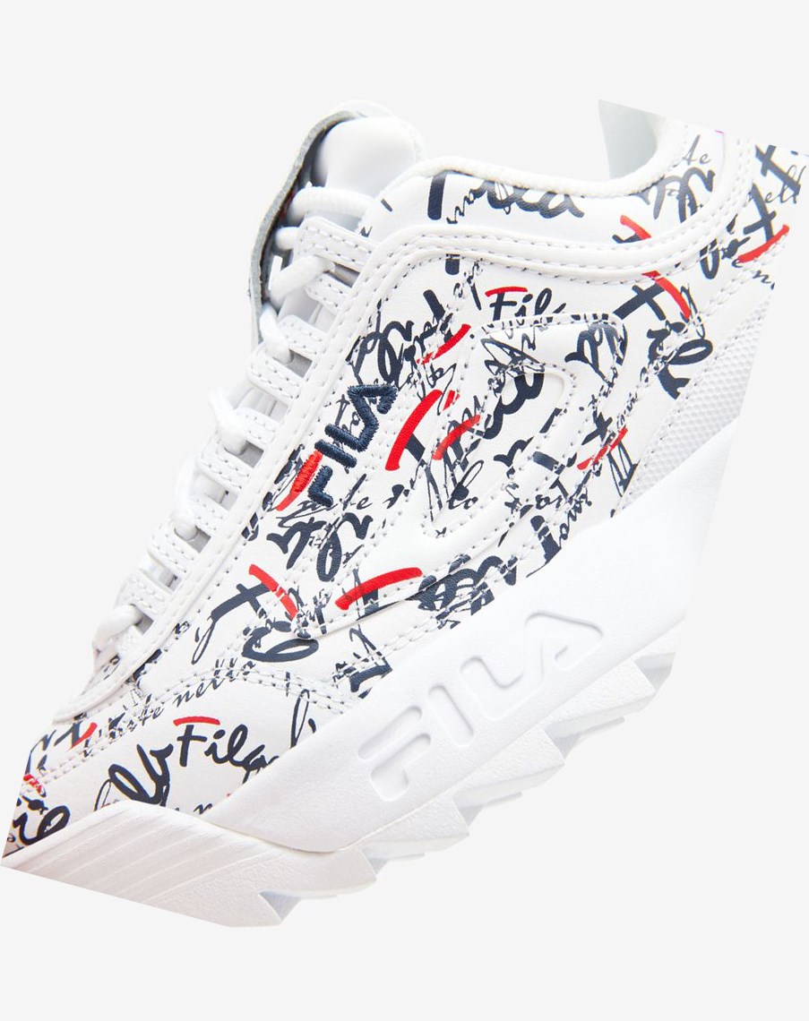 Fila Disruptor 2 Graffiti Sneakers Blancas Azul Marino Rojas | 41QHNEYWM