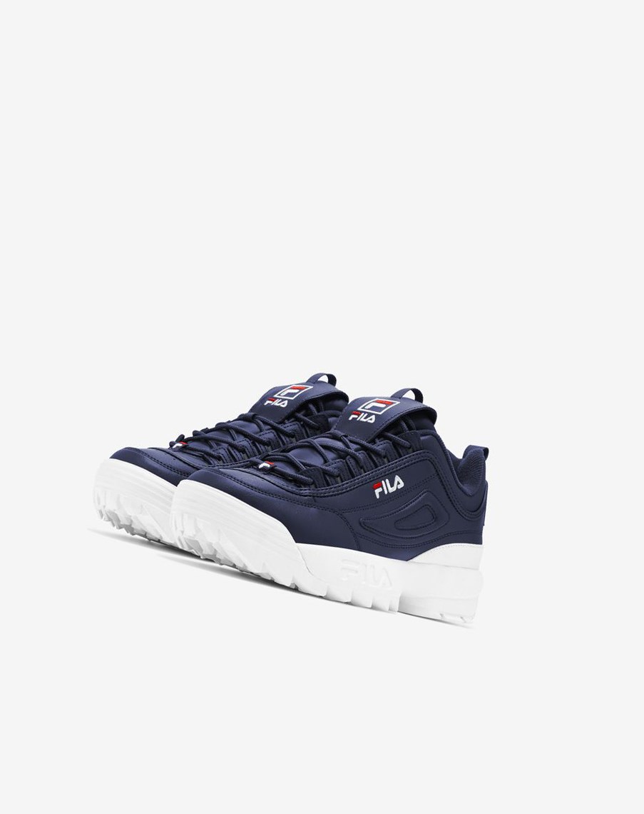 Fila Disruptor 2 Premium Sneakers Azul Marino Blancas Rojas | 24TZBUMRQ