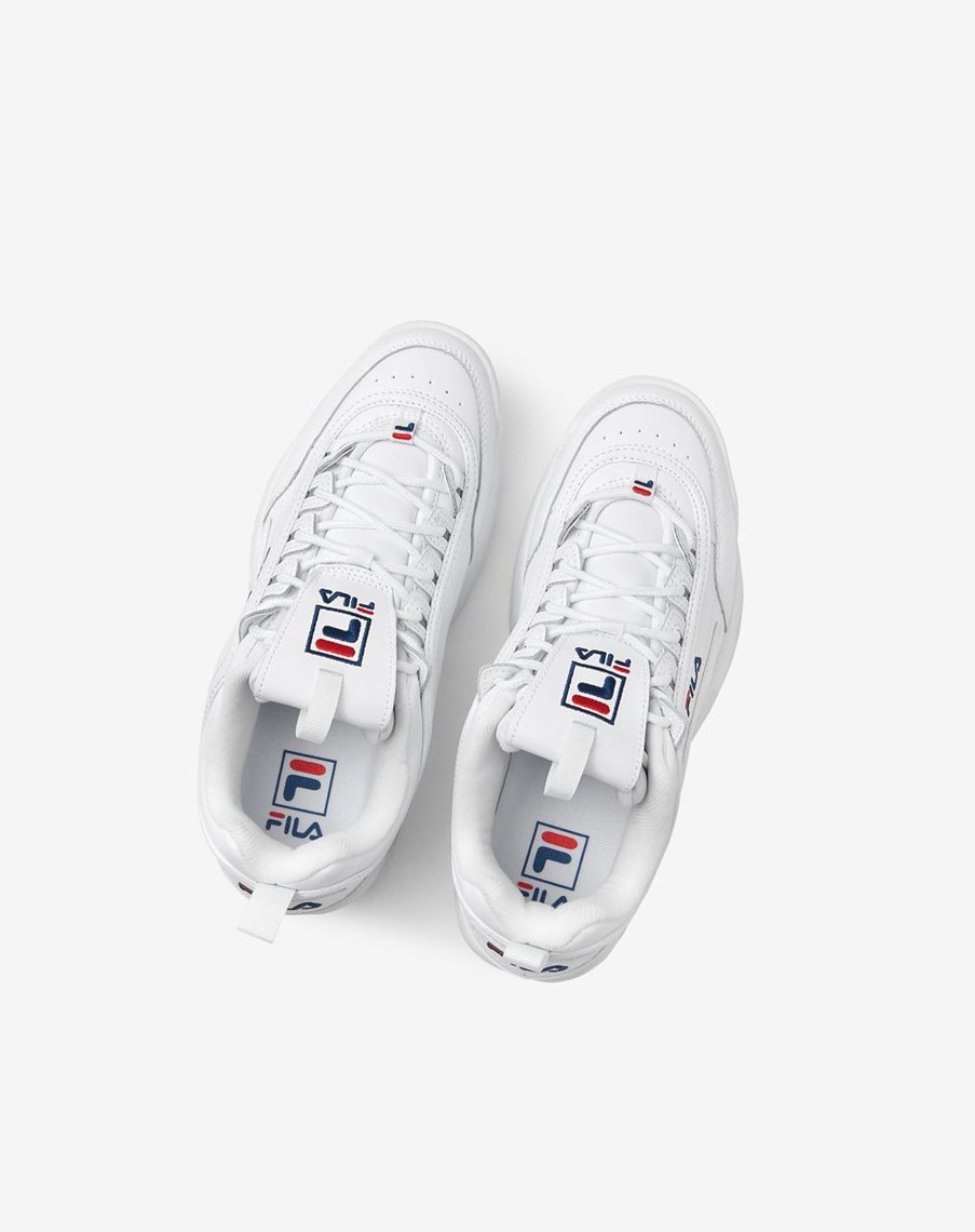 Fila Disruptor 2 Premium Sneakers Blancas Azul Marino Rojas | 29BIYWNLV