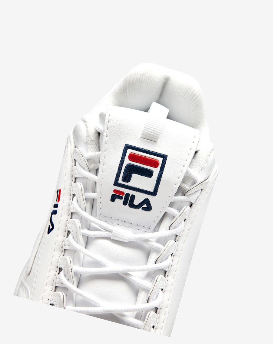 Fila Disruptor 2 Premium Sneakers Blancas Azul Marino Rojas | 45FBMLEAW