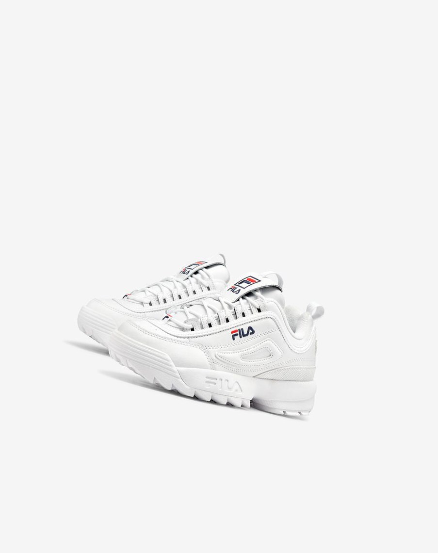 Fila Disruptor 2 Premium Sneakers Blancas Azul Marino Rojas | 45FBMLEAW