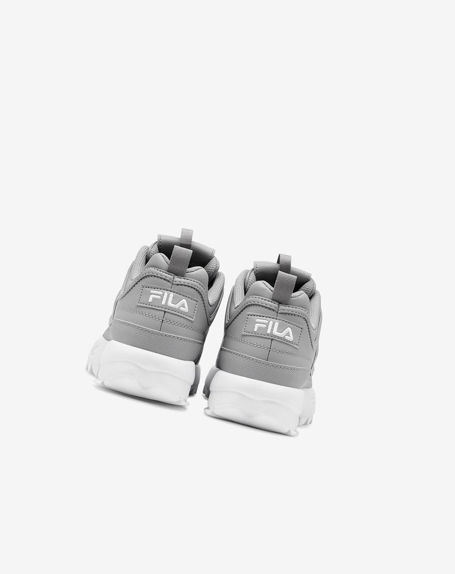 Fila Disruptor 2 Premium Sneakers Plateadas Blancas Blancas | 07HLIZBFX