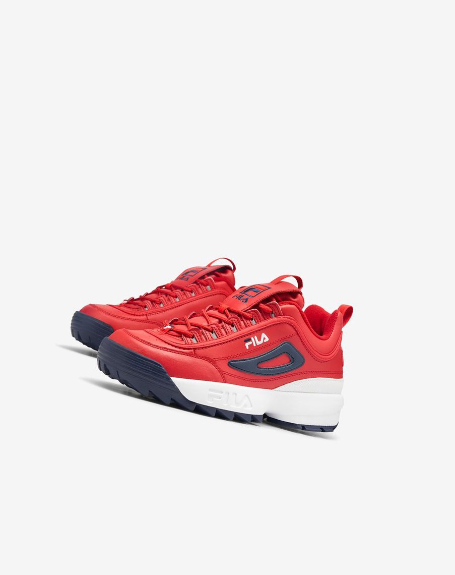 Fila Disruptor 2 Premium Sneakers Rojas Blancas Azul Marino | 03IAEWYCN