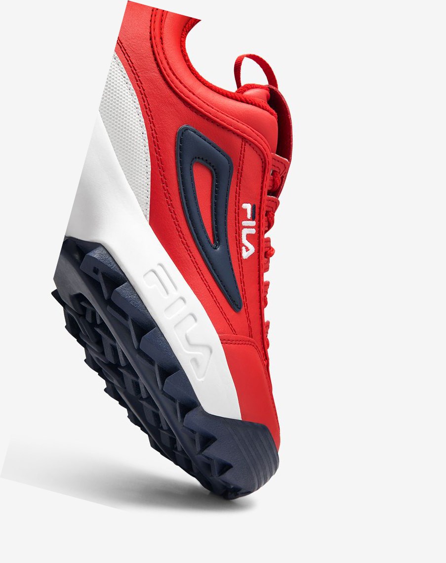 Fila Disruptor 2 Premium Sneakers Rojas Blancas Azul Marino | 21QPTBFLH