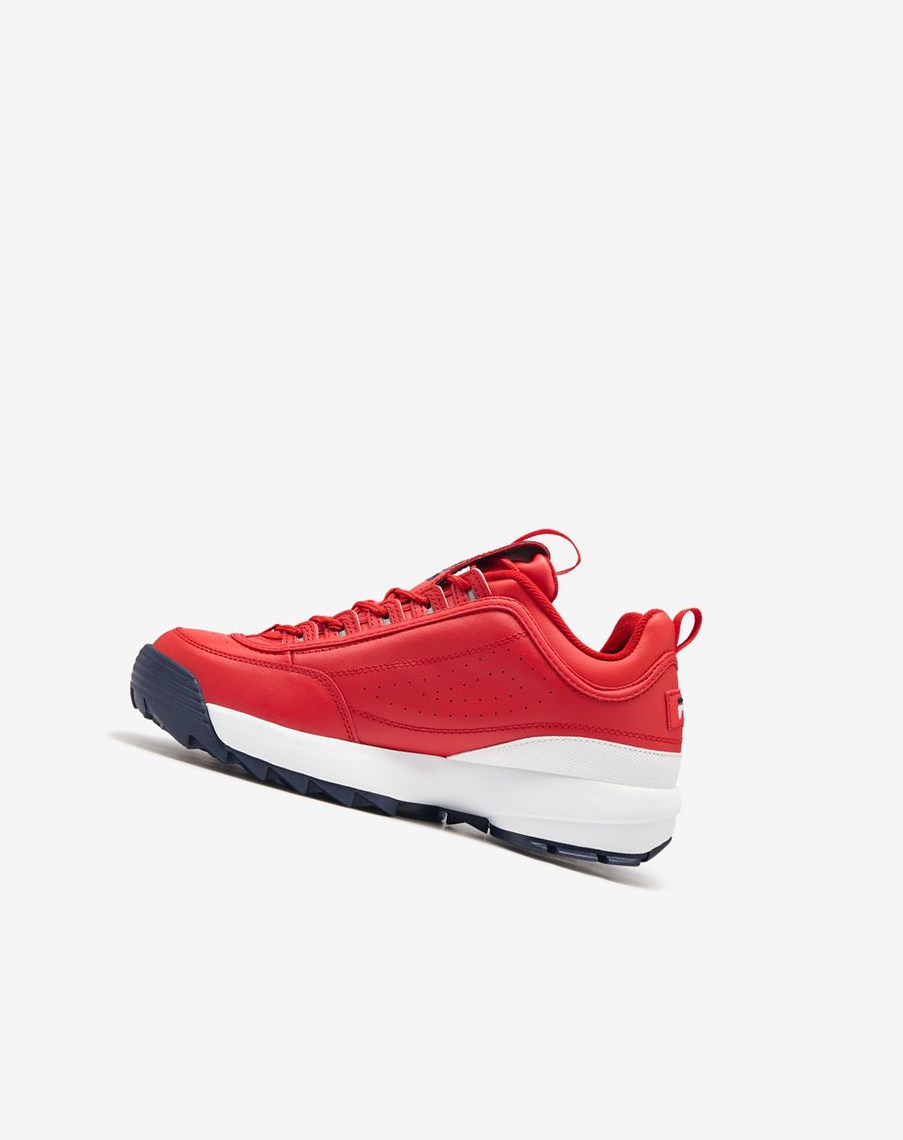 Fila Disruptor 2 Premium Sneakers Rojas Blancas Azul Marino | 86BKIHGPY