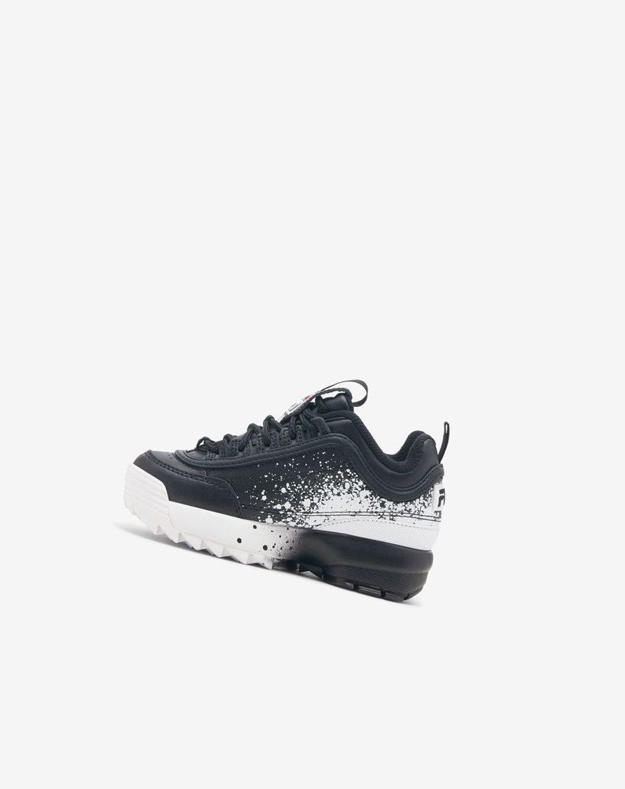 Fila Disruptor 2 Splatter Sneakers Negras Negras Blancas | 43PQNJYUE