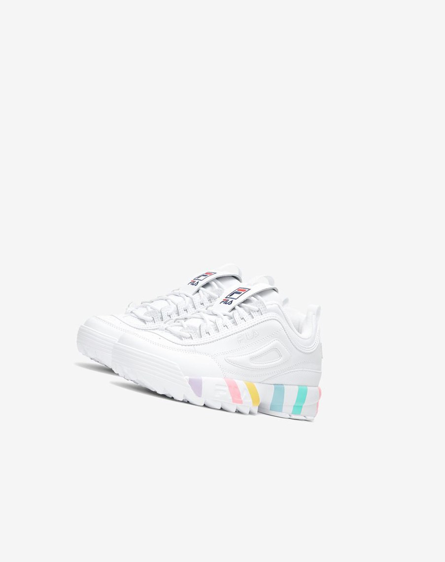 Fila Disruptor 2 Stripe Midsole Sneakers Blancas Azules | 51LJHBCKV