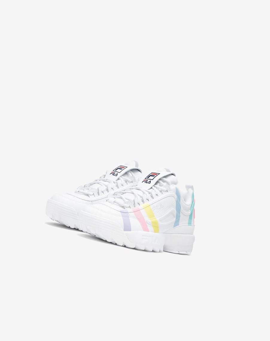 Fila Disruptor 2 Stripe Sneakers Blancas Azules | 01URMHWFC