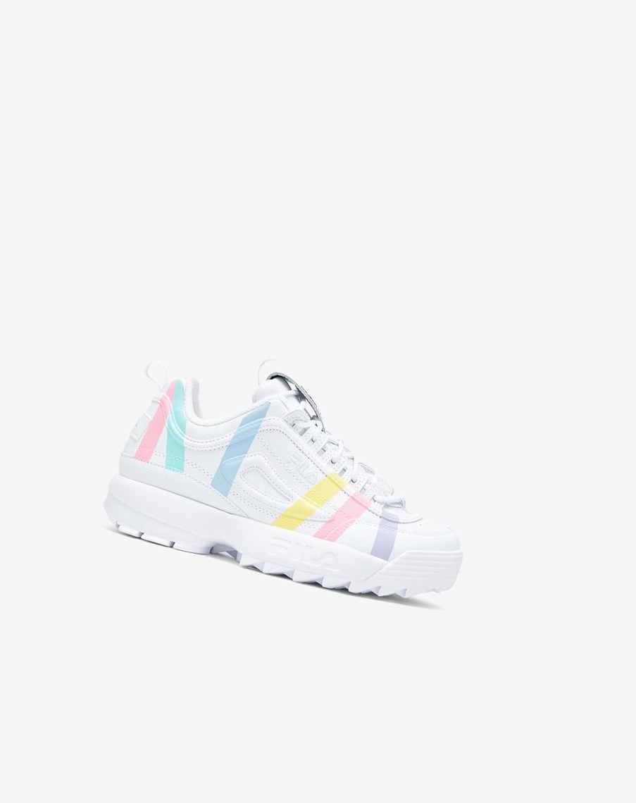 Fila Disruptor 2 Stripe Sneakers Blancas Azules | 01URMHWFC