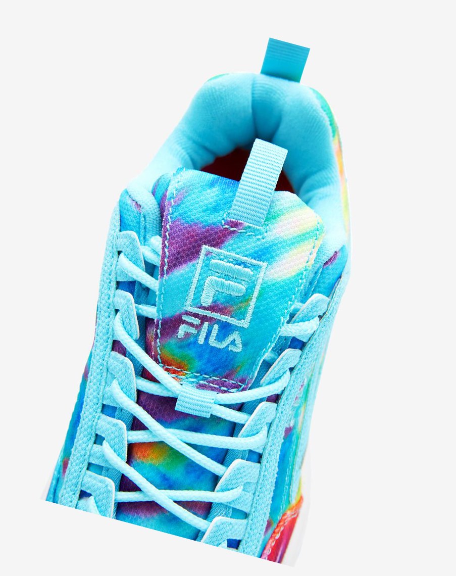 Fila Disruptor 2 Tie Dye Sneakers Azules Blancas | 23BDRXPAO