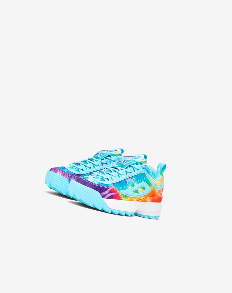 Fila Disruptor 2 Tie Dye Sneakers Azules Blancas | 23BDRXPAO