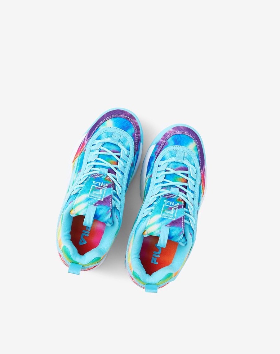 Fila Disruptor 2 Tie Dye Sneakers Azules Blancas | 23BDRXPAO