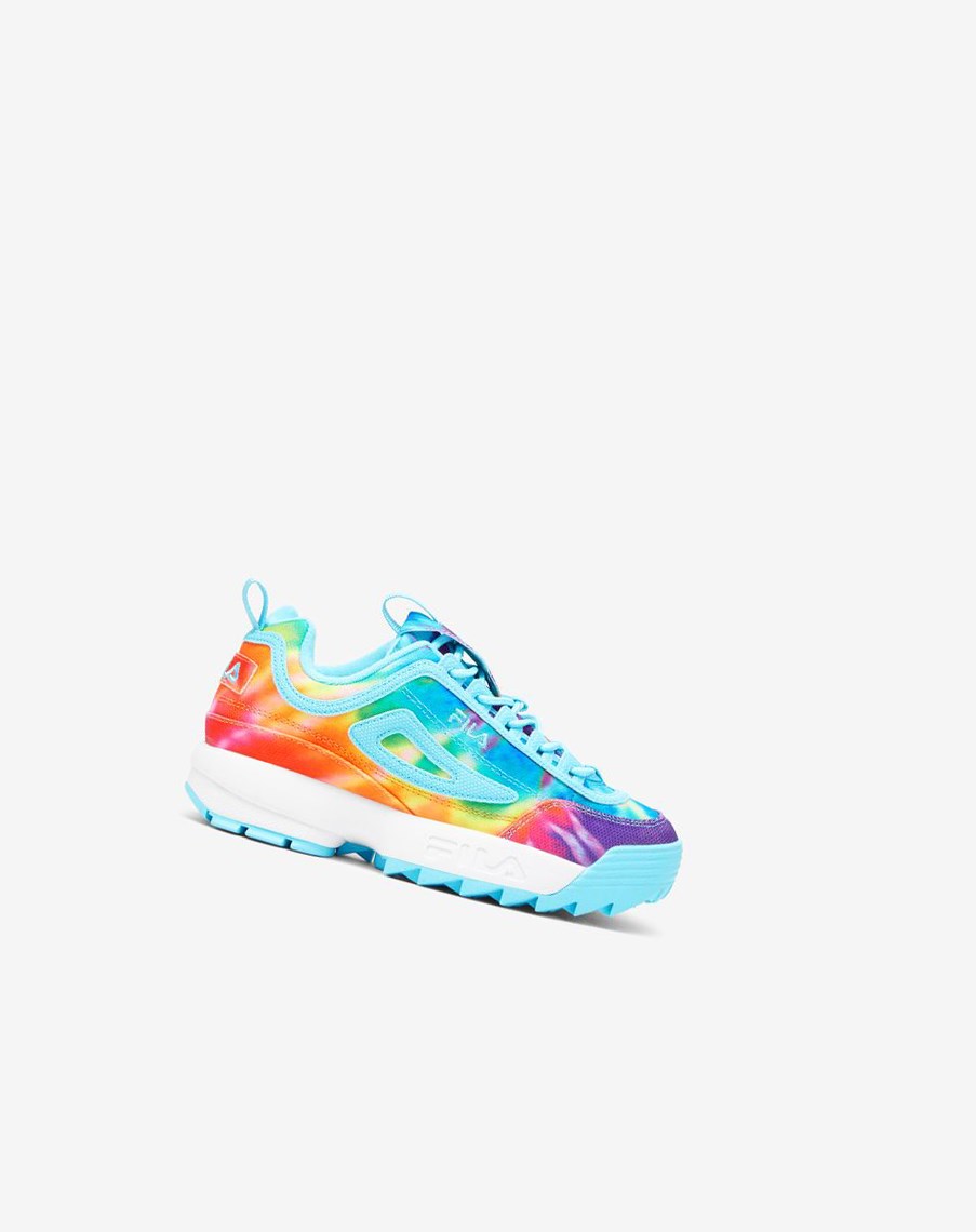 Fila Disruptor 2 Tie Dye Sneakers Azules Blancas | 23BDRXPAO