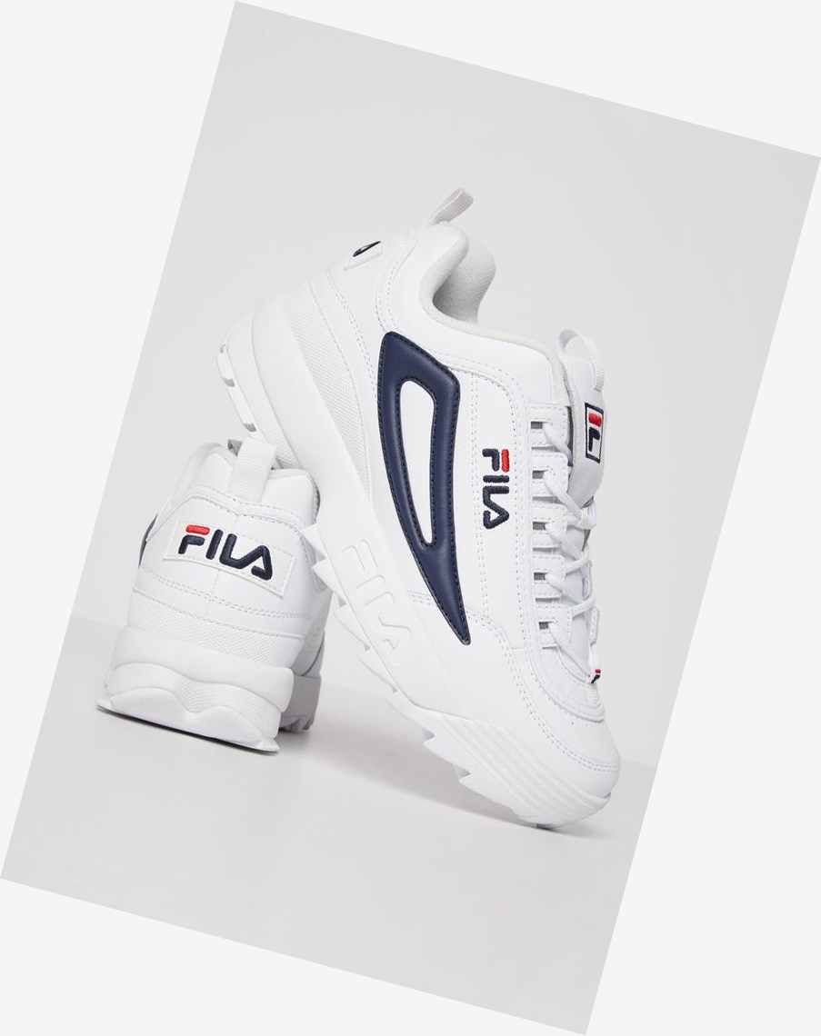 Fila Disruptor 2 Xl Sneakers Blancas Blancas Azul Marino | 15NLZBQVA