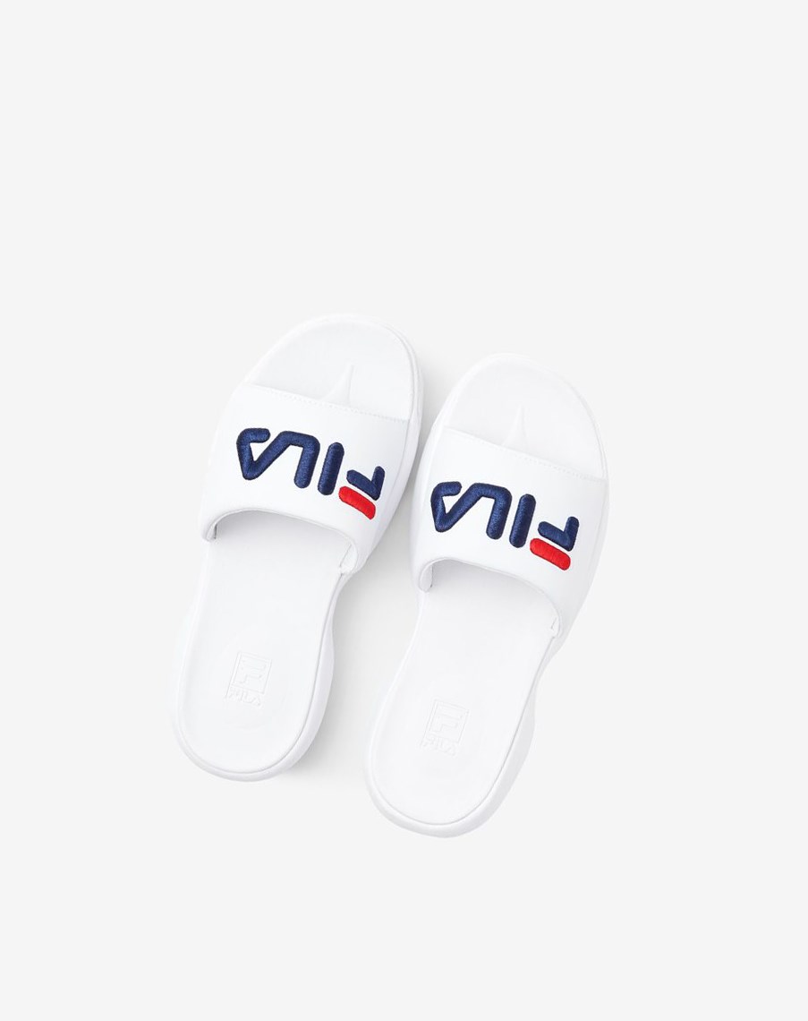 Fila Disruptor Bold Chanclas Chanclas Sandals Blancas Azul Marino Rojas | 10FXRGOSU