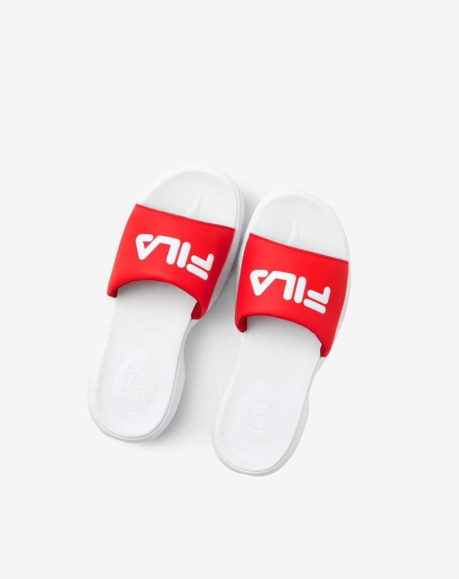 Fila Disruptor Chanclas Chanclas Sandals Blancas Rojas Blancas | 02FTQYHPO