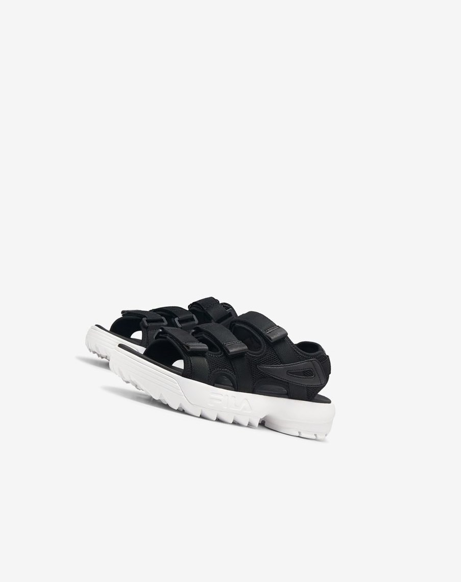 Fila Disruptor Sandal Chanclas Sandals Negras Negras Blancas | 63ZFMPKWT