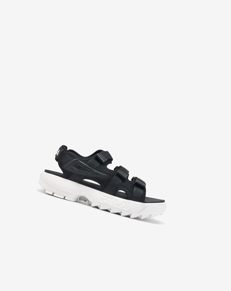 Fila Disruptor Sandal Chanclas Sandals Negras Negras Blancas | 63ZFMPKWT